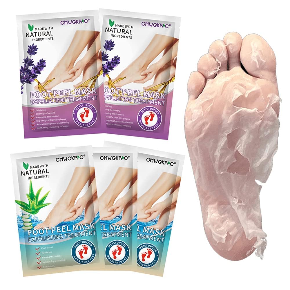 CMWGKBC front packaging showing five lavender aloe foot masks for easy spa care