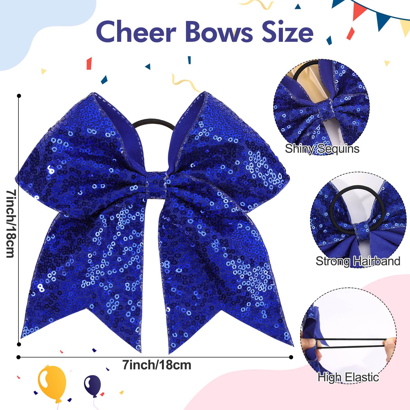 CN blue bow elastic detail displays wrapped band for firm ponytail grip