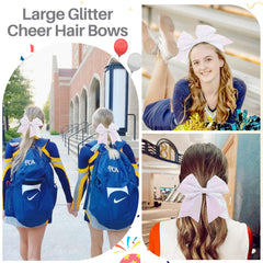 CN bow closeup sequin texture displaying glitter finish and durable stitch