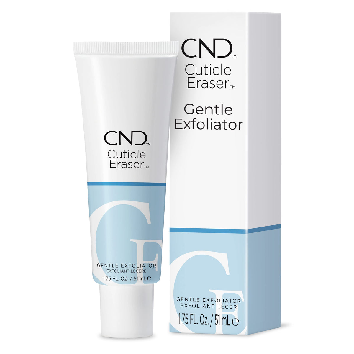 CND cuticle eraser front bottle showing compact travel-friendly size and brand
