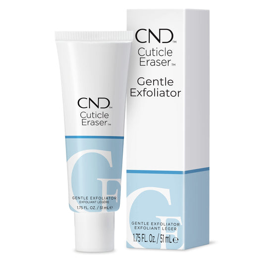 CND cuticle eraser front bottle showing compact travel-friendly size and brand