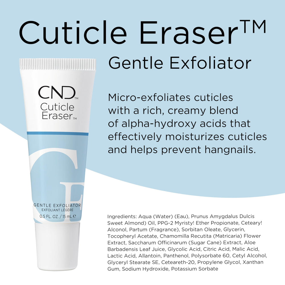 CND cuticle eraser beside a coin for size comparison highlighting portable bottle
