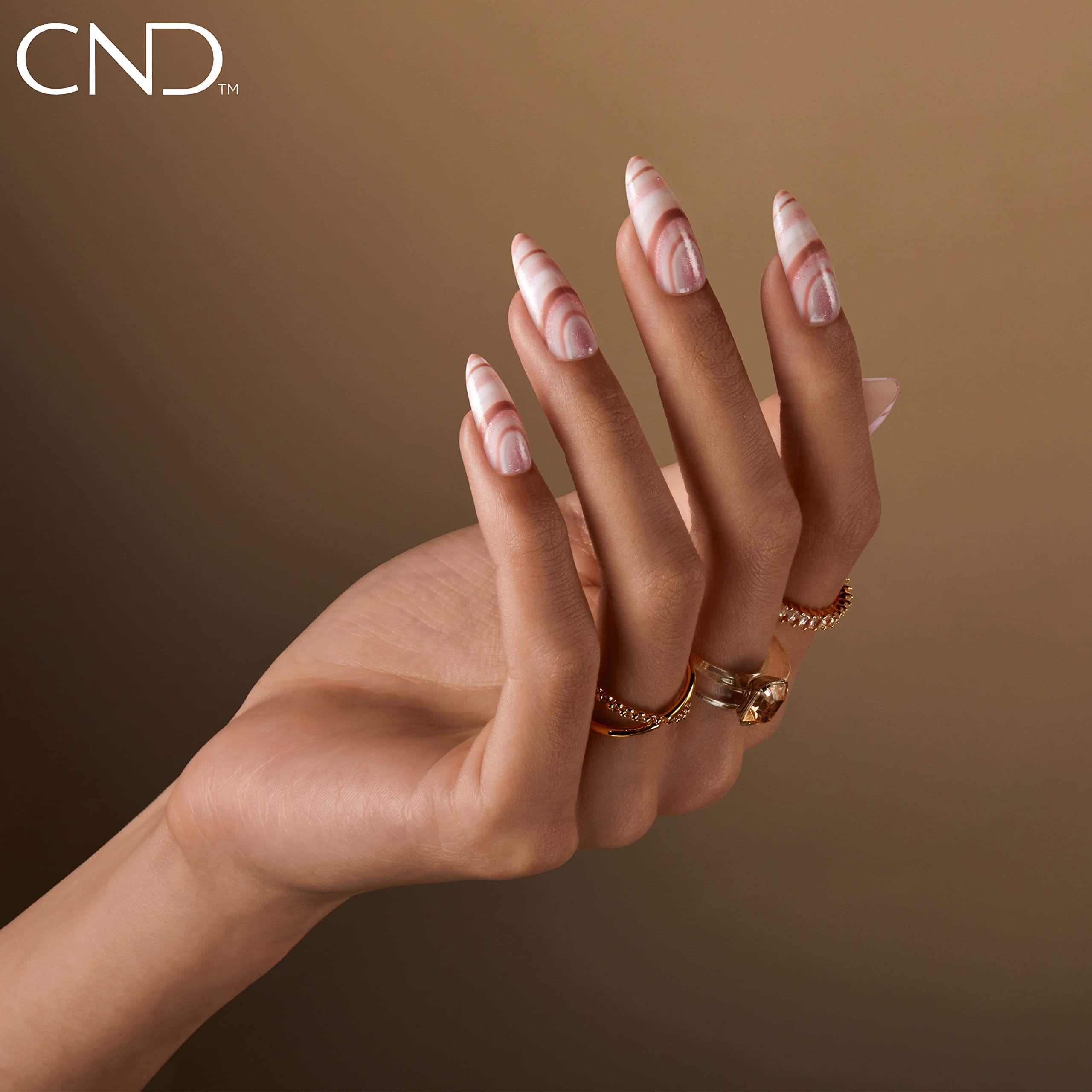 CND application with top coat showing step-two glossy activation