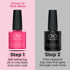 CND Romantique close-up of cap and label showing product details benefit