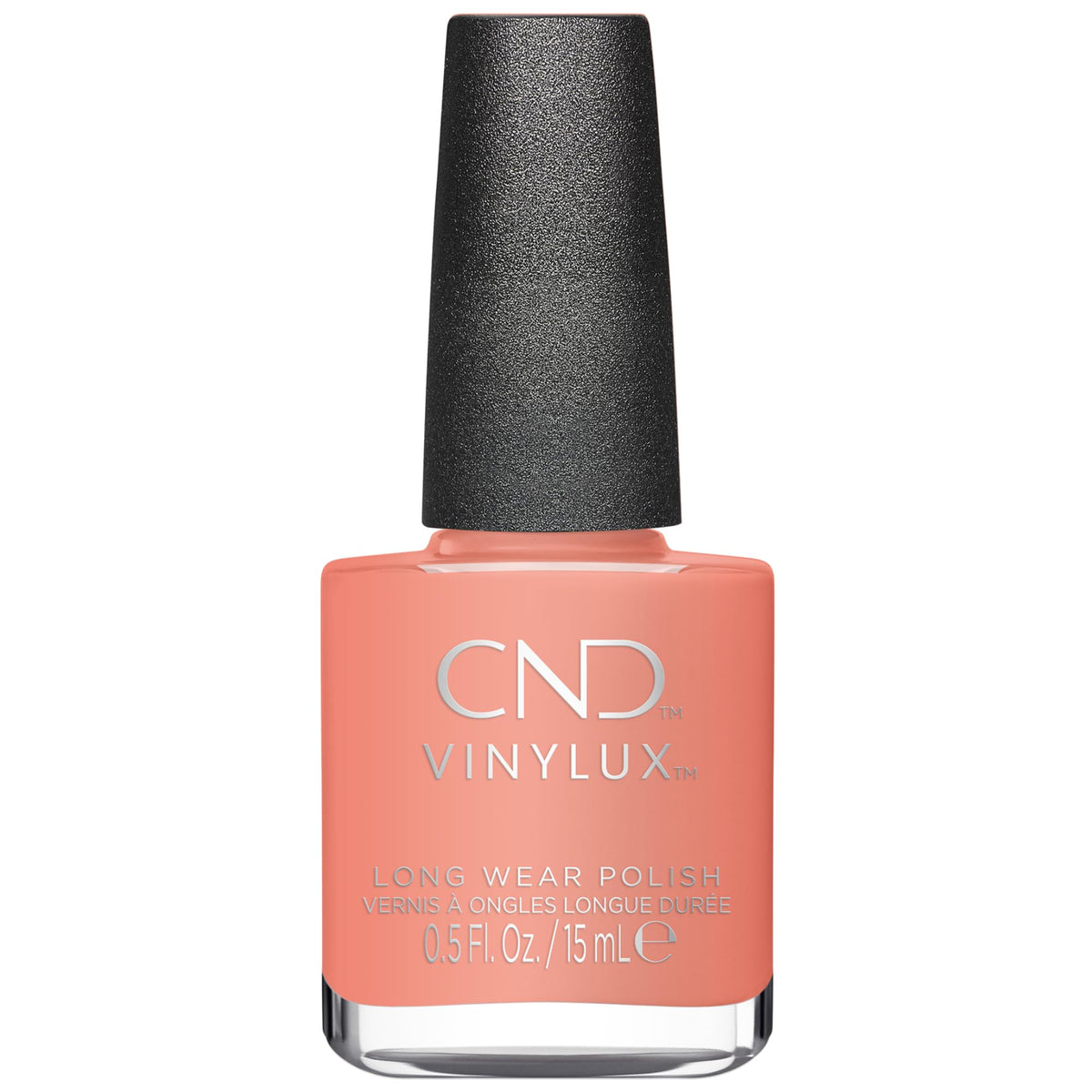 CND Rule Breaker front bottle view showing coral color and neat label for confident choice