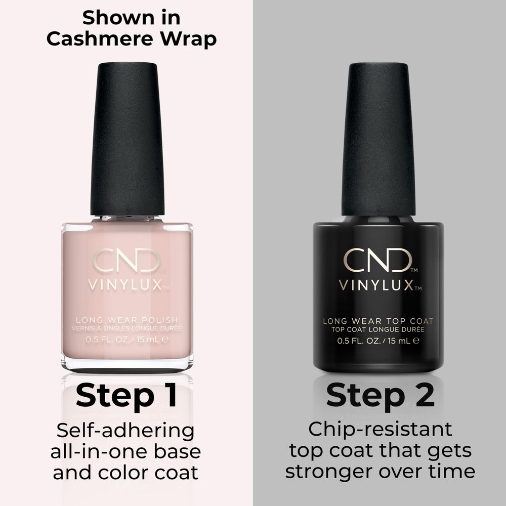 CND Satin Pajamas applied on nails demonstrating longwear and shine