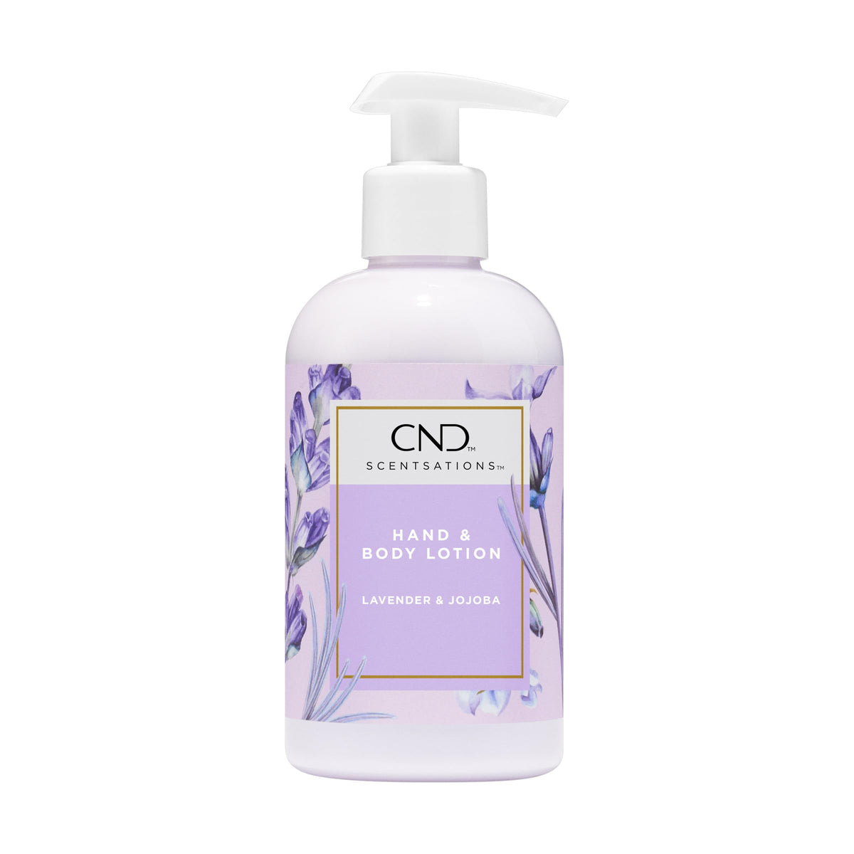 CND Scentsations front bottle showing label and lavender scent benefit