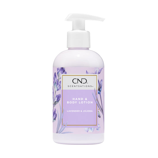 CND Scentsations front bottle showing label and lavender scent benefit