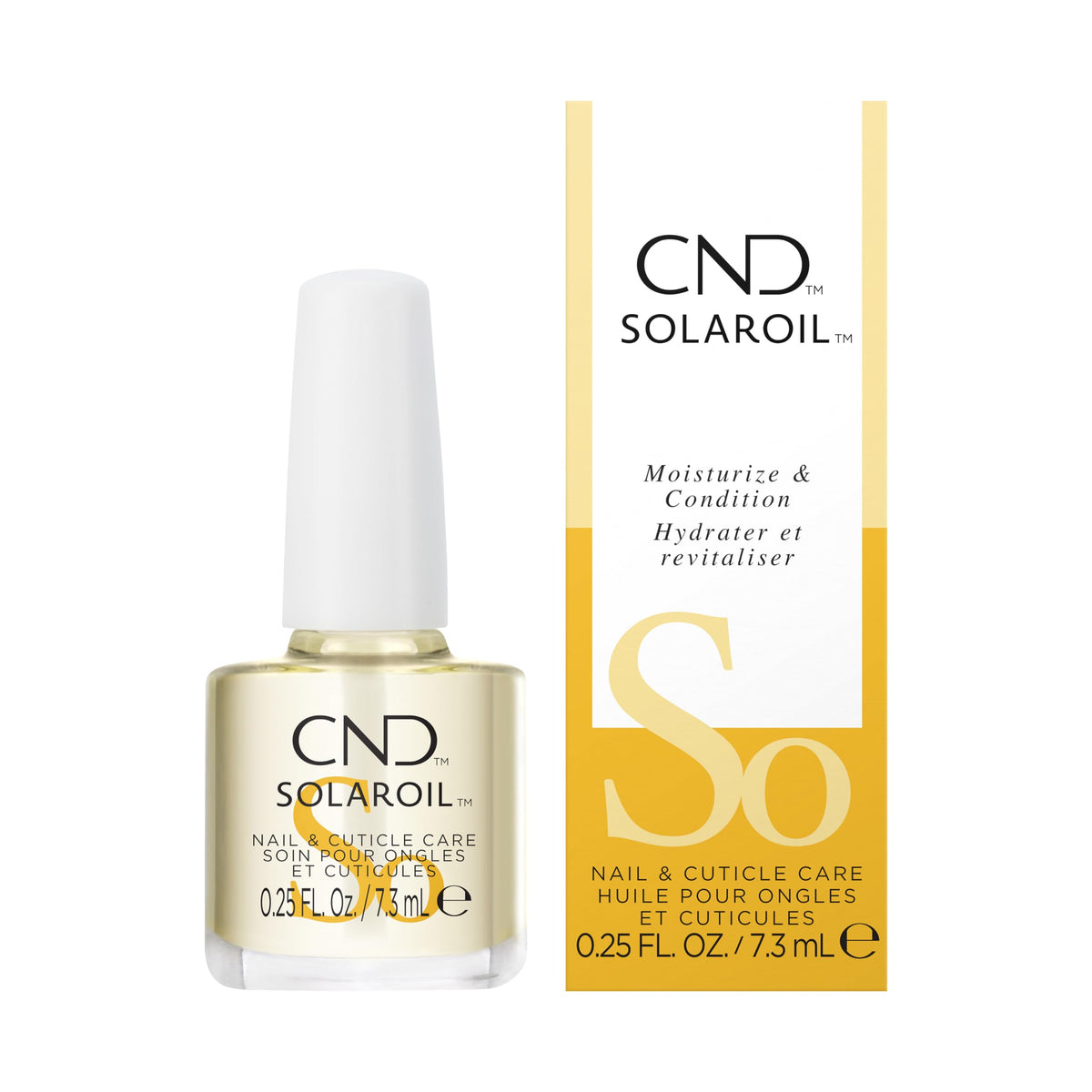 CND SolarOil front bottle showing label and size, fast hydration benefit