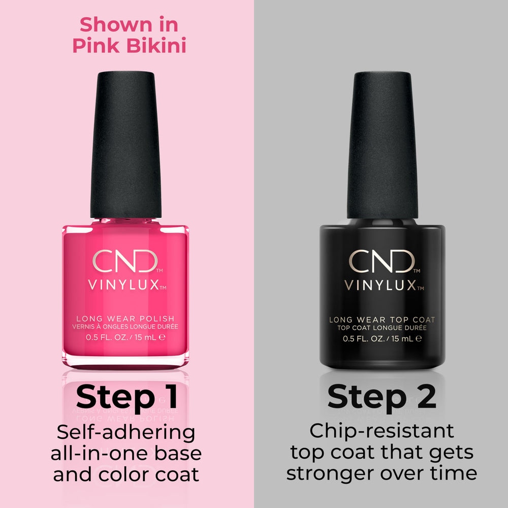 CND Vinylux swatches on hand displaying buildable color and wearable pink tones