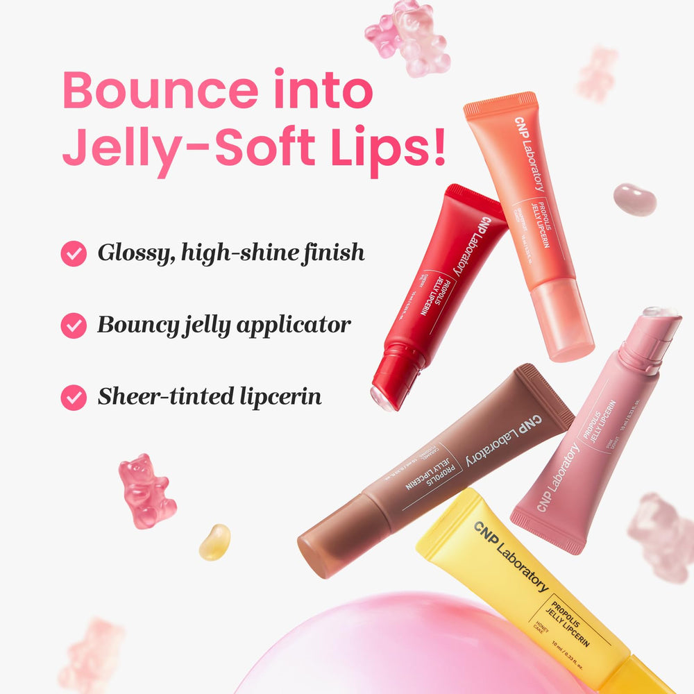 CNP Lipcerin flatlay with honey jar highlighting Manuka honey benefit