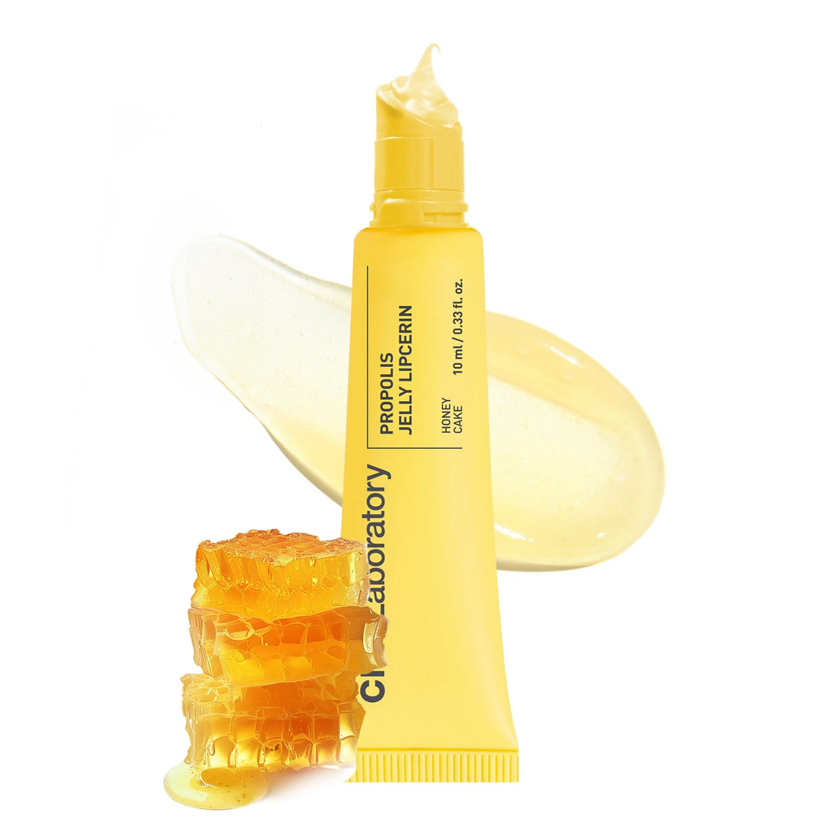 CNP Lipcerin front tube showing compact honey cake shade and glossy finish