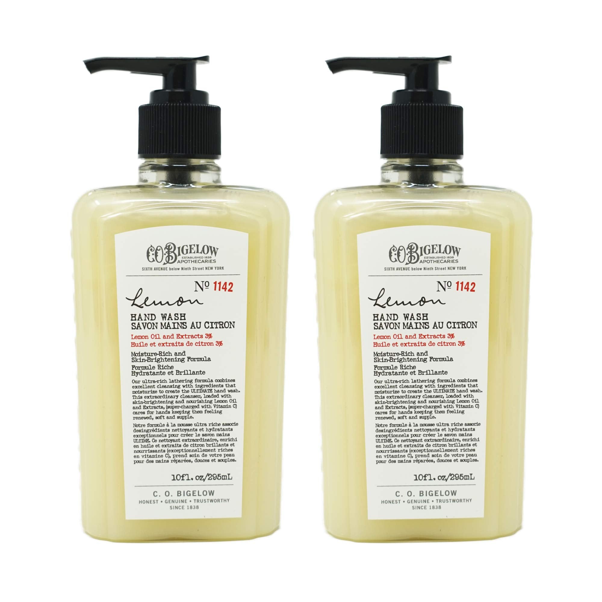 C. O. Bigelow foam texture on hand illustrating rich lather and gentle cleansing