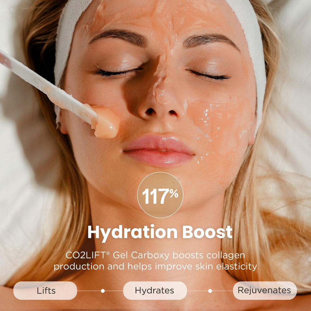 CO2Lift being applied to face demonstrating easy at-home carboxy therapy benefits