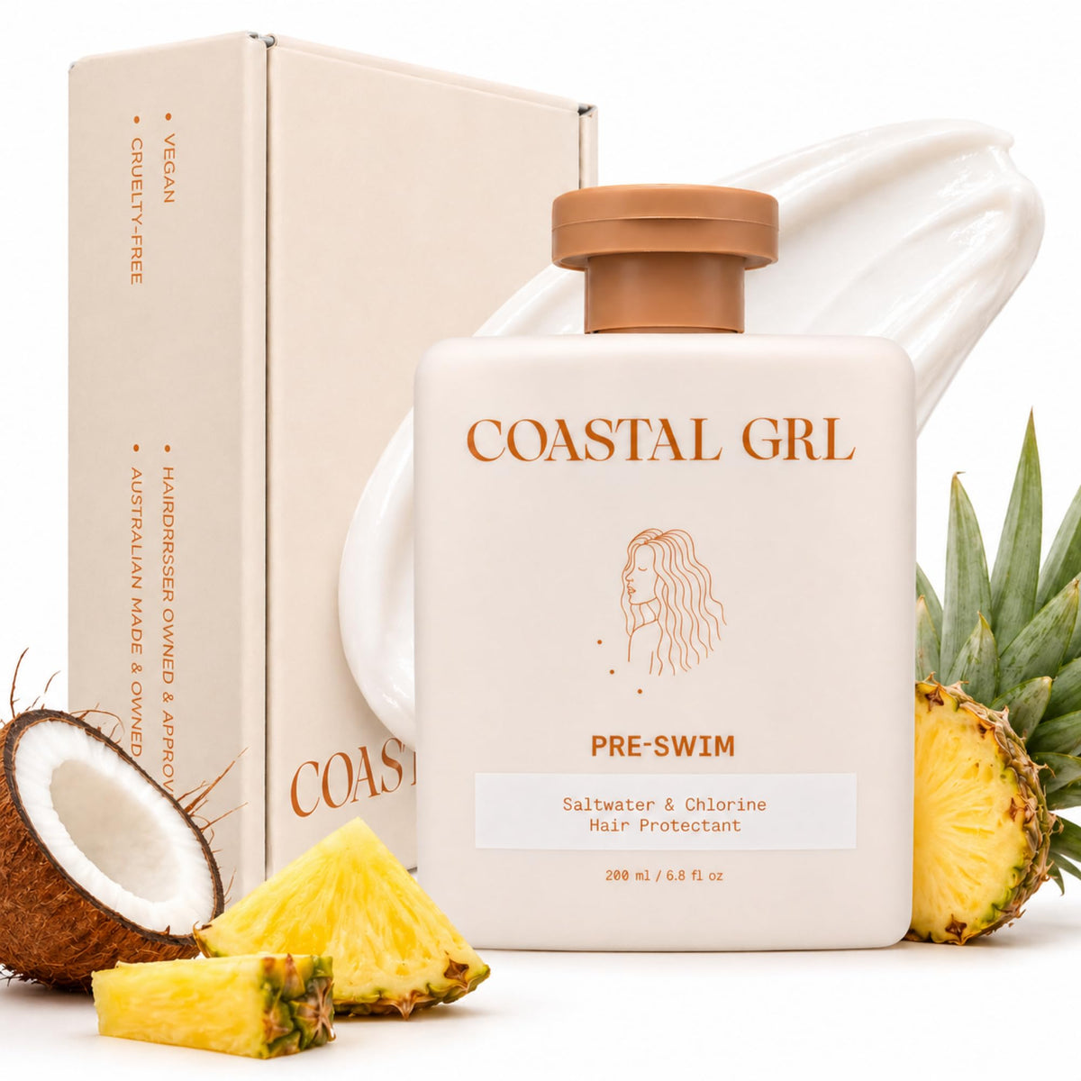 coastal grl front bottle shows product packaging and travel-ready size benefit