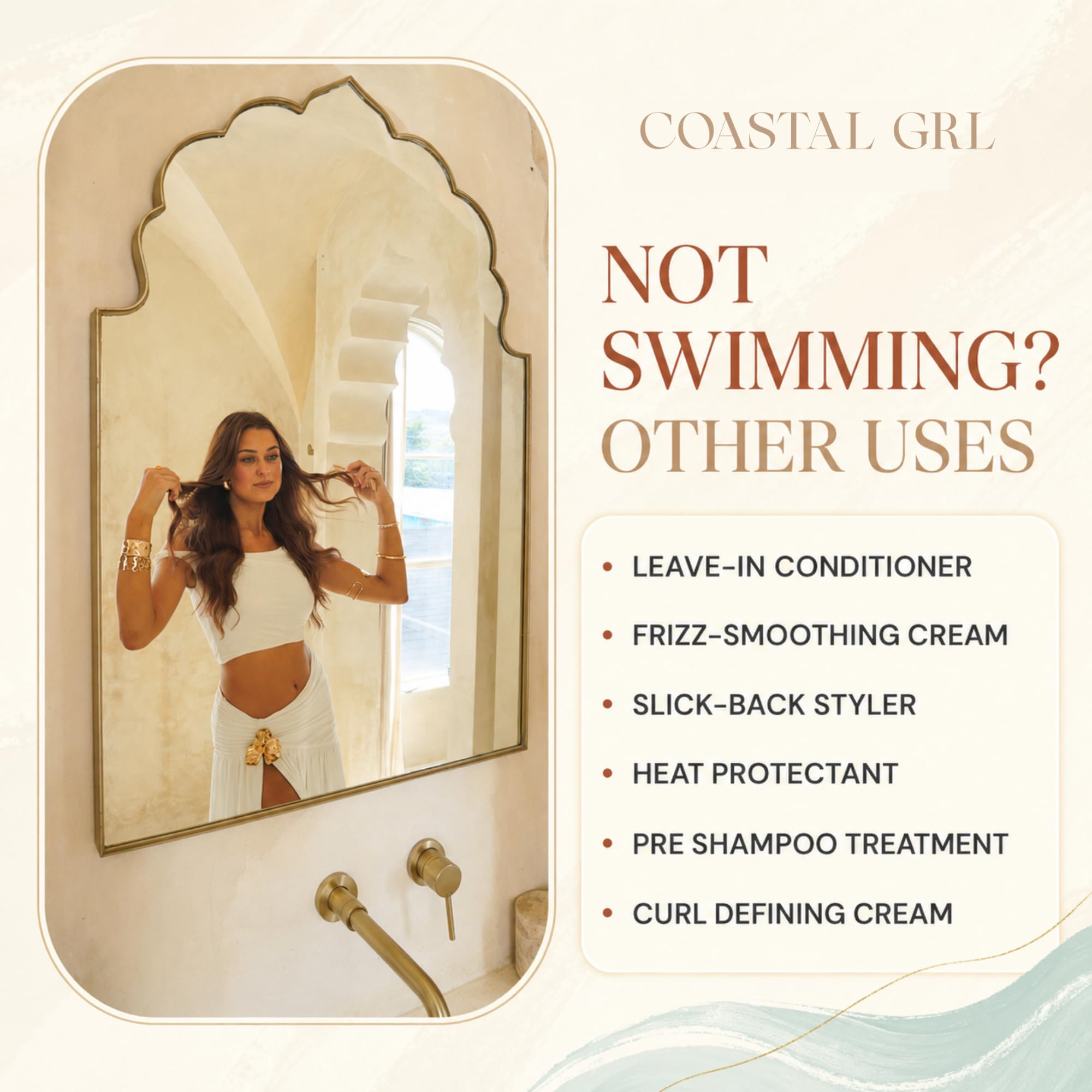 coastal grl ingredients display shows oils and vitamins for nourishing benefit