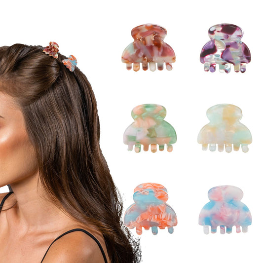 Cobahom front view of six mini clips showing colors and compact design for everyday use