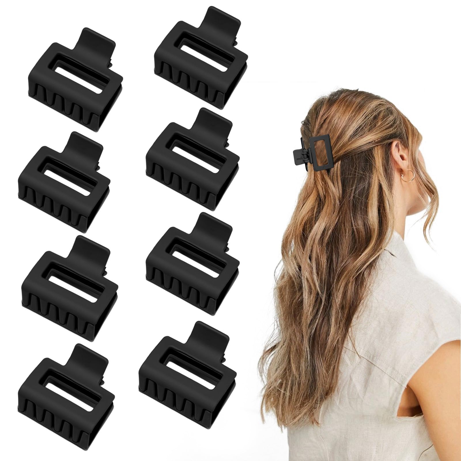 cobinaan front view of 8 black matte clips showing compact pack and convenience
