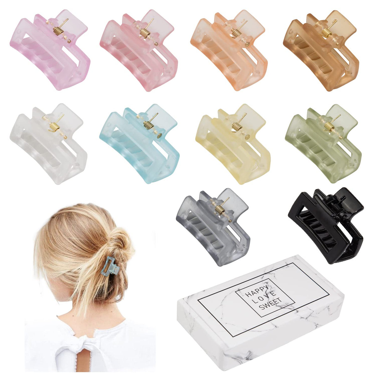 cobinaan front packaging showing ten matte clips and gift box, convenient storage