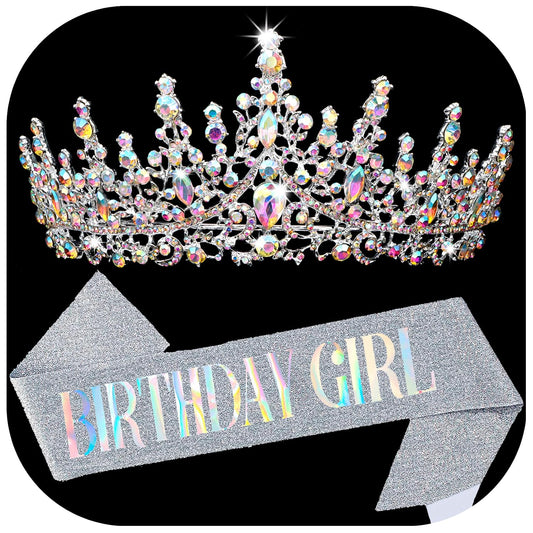 COCIDE front view of sash and tiara set showing complete party-ready look and appeal