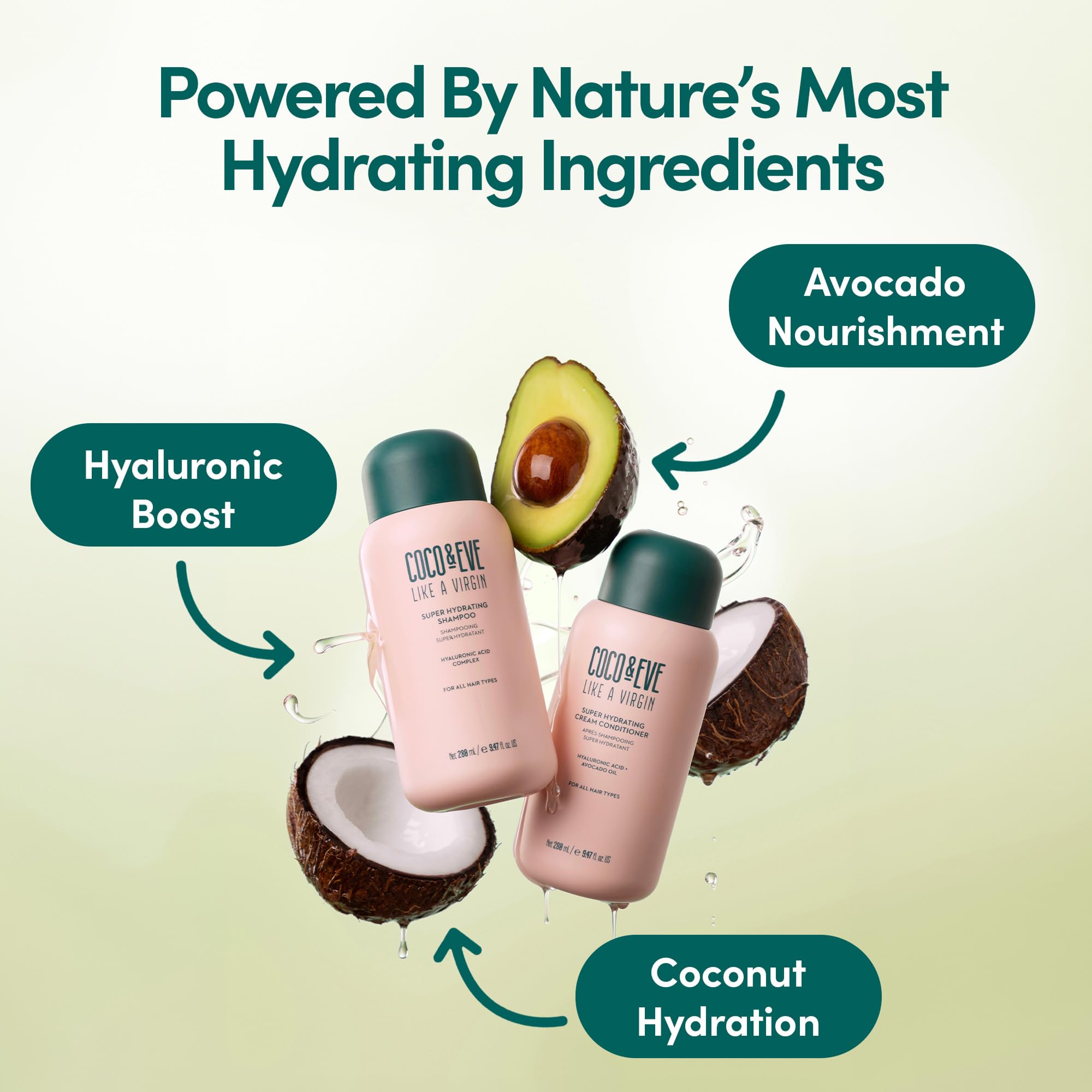 Coco & Eve duo staged in bathroom showing lifestyle use and salon-level results