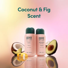 Coco & Eve hair before and after image demonstrating reduced frizz and shine
