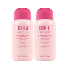 Coco & Eve front packaging bundle showing both bottles and benefits