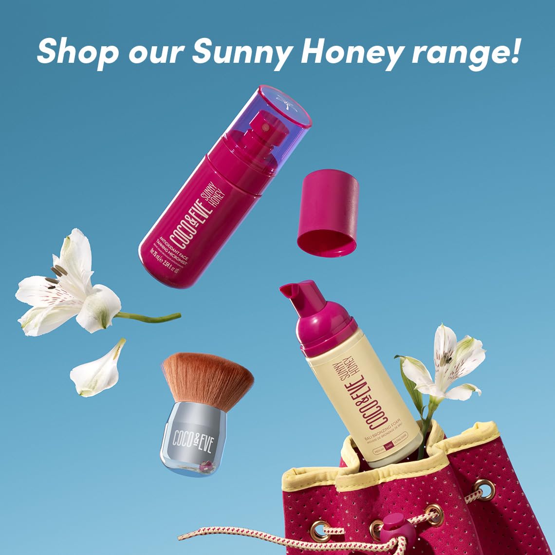 Coco & Eve botanical extracts display of fig, banana and papaya highlighting antioxidants