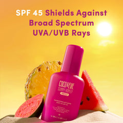 Coco & Eve bottle beside hand to show true product size