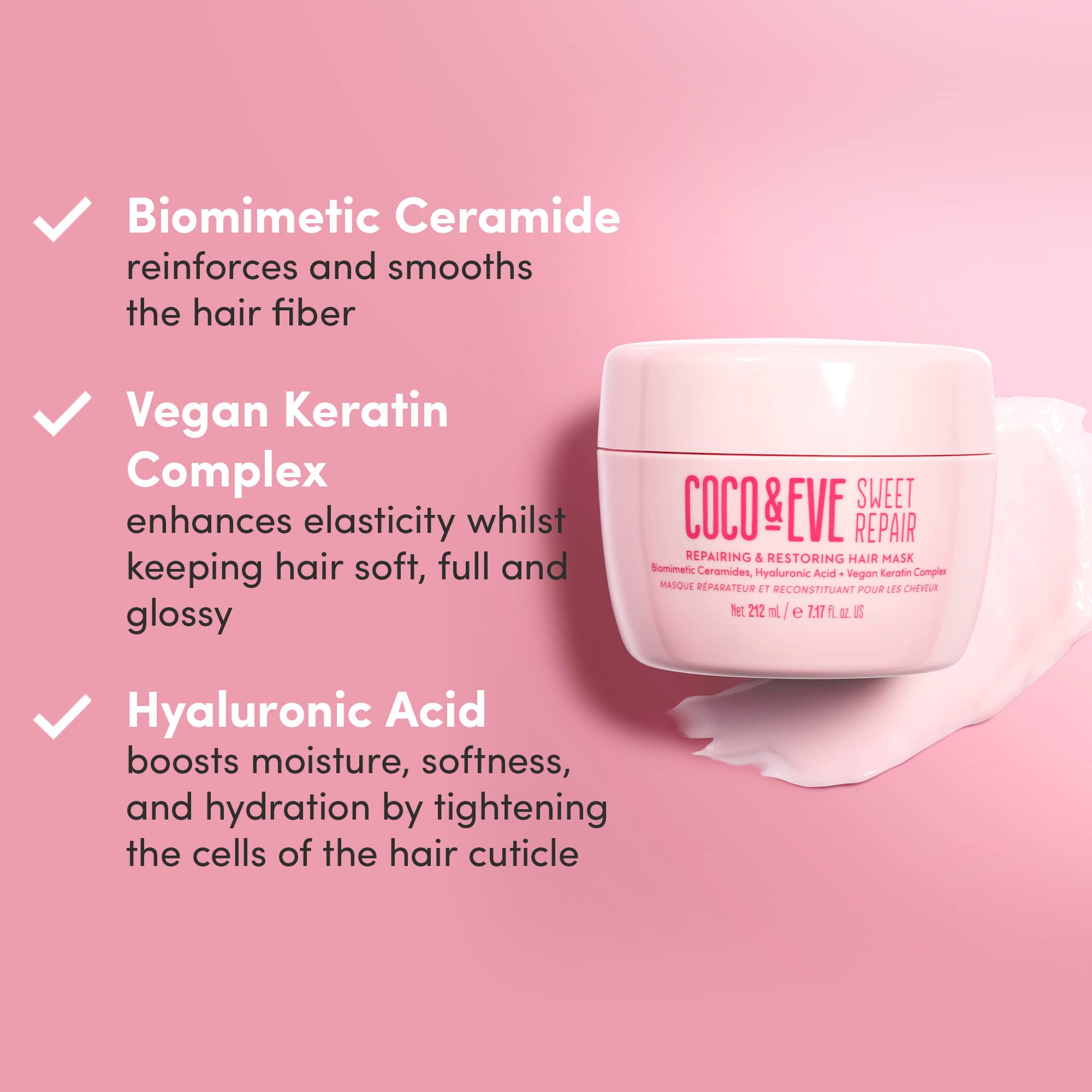 Applying Coco & Eve mask to hair mid-lengths demonstrating easy 5-minute use