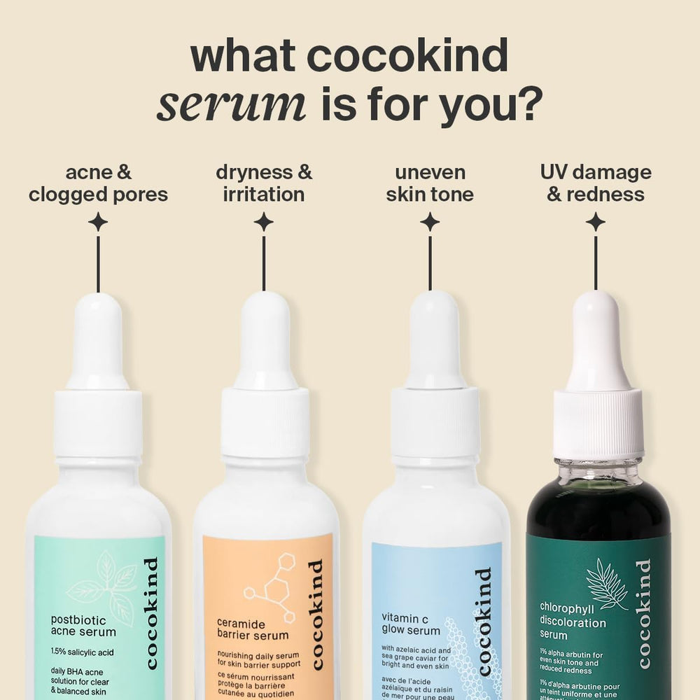 Cocokind serum applied during a layered skincare routine
