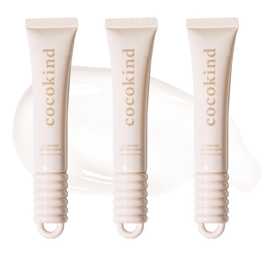 Cocokind lip blur balm front packaging showing clear hydrating balm and brand