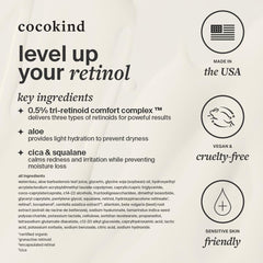 Cocokind retinol gel next to common objects for scale, shows compact 1 fl oz size convenience