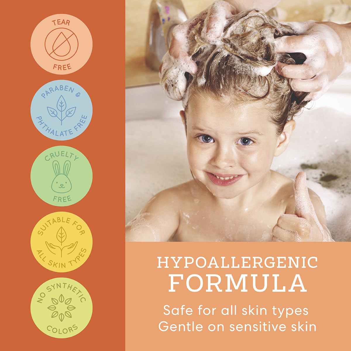Cocomagic in use during bath time with child enjoying tear-free washing comfort
