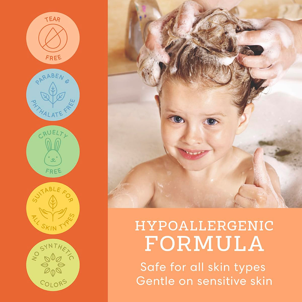 Cocomagic in use during bath time with child enjoying tear-free washing comfort