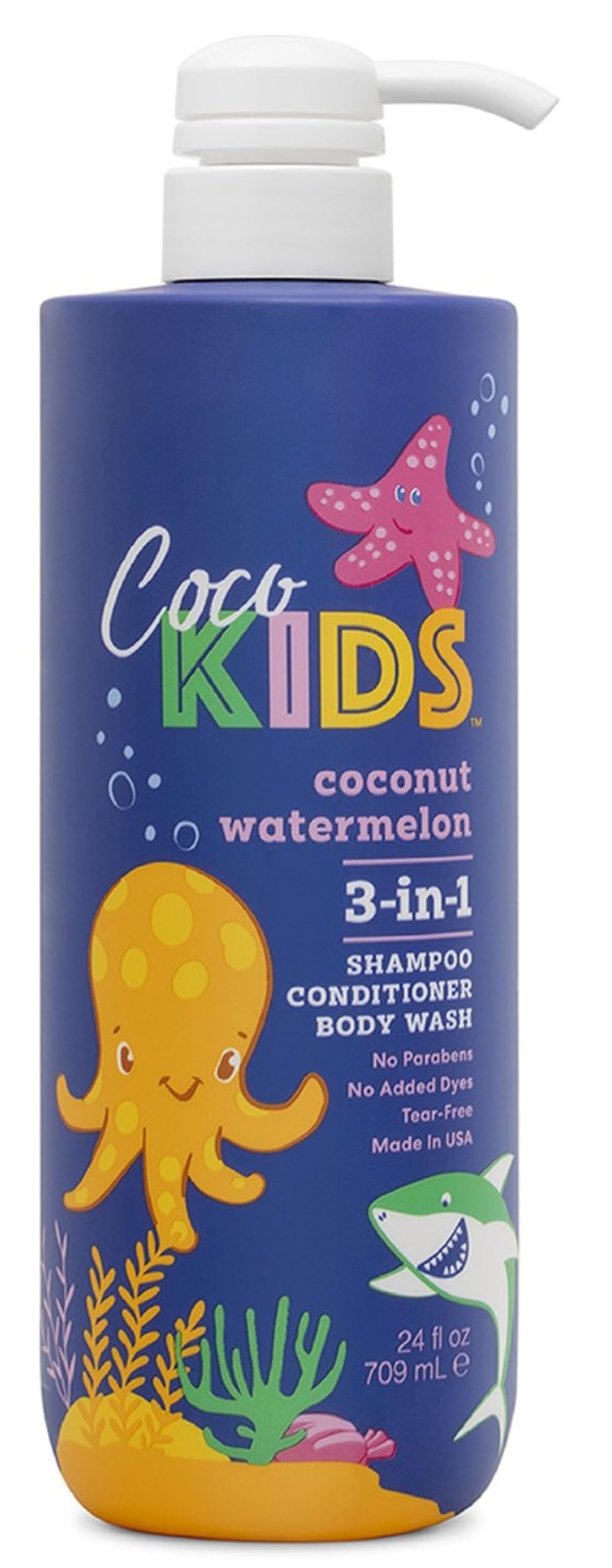 Cocomagic front packaging showing 3-in-1 bottle and vibrant label benefits