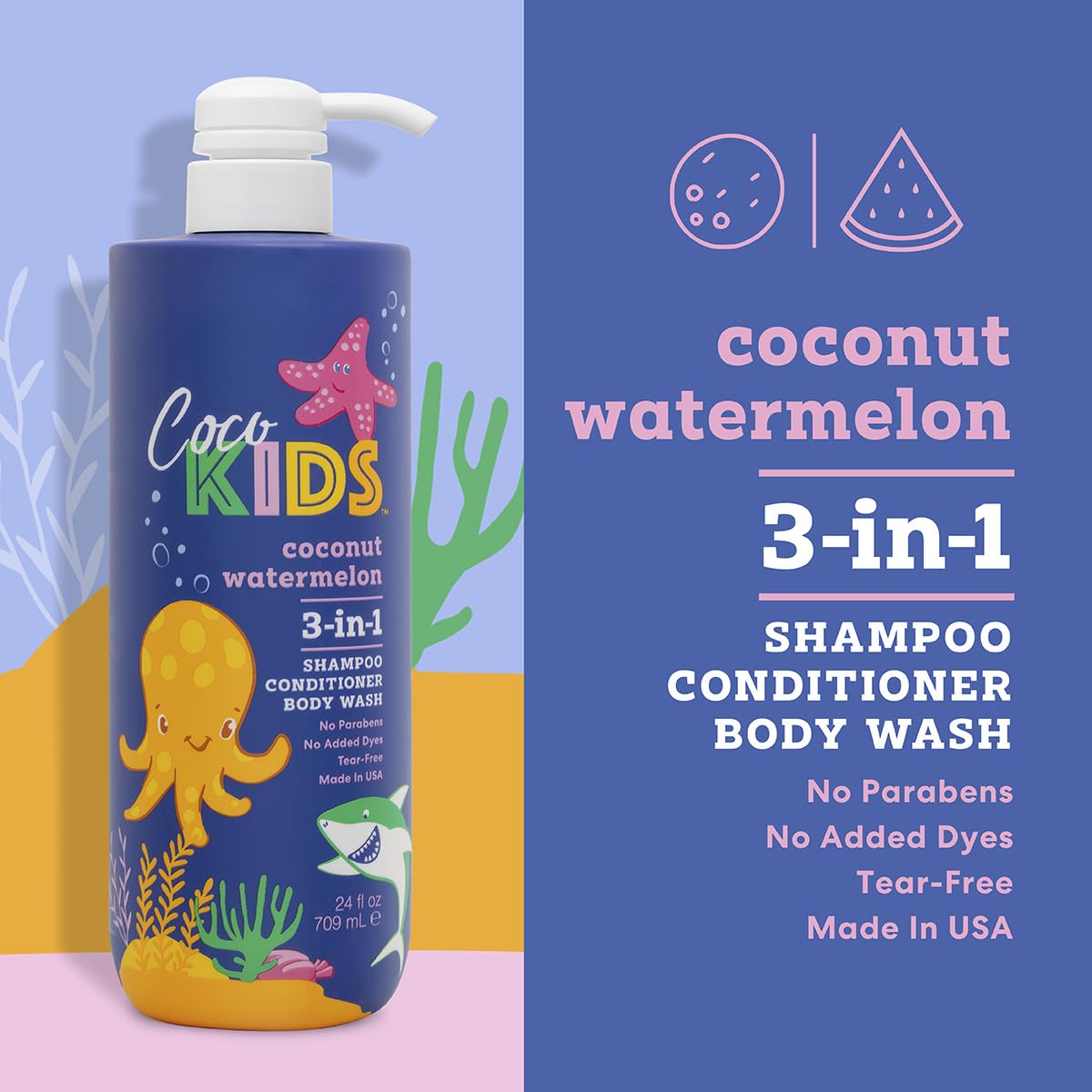 Cocomagic in-shower use with hand lathering hair and skin for convenience