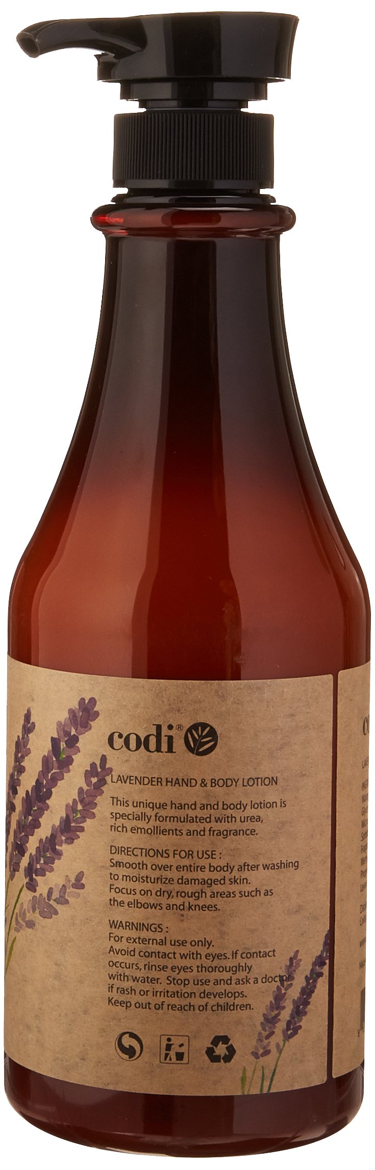 Codi N Codi bottle in bathroom setting showing pump convenience and large size