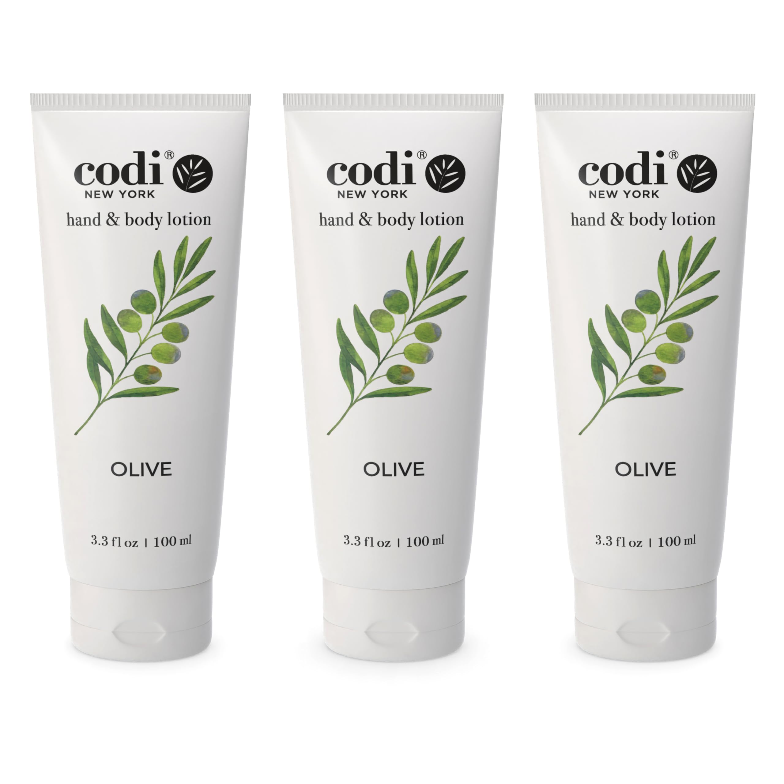 Codi N Codi bottle front packaging showing size and olive lotion benefits
