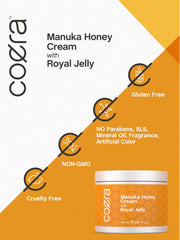 Coera ingredient label clear view listing honey and royal jelly