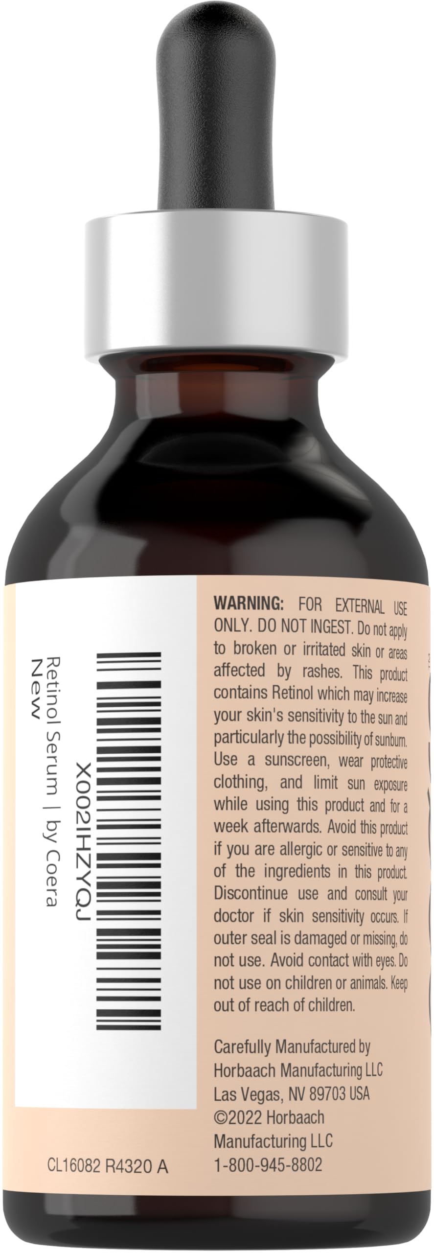 Coera retinol serum texture drop on fingertip demonstrating lightweight absorbency