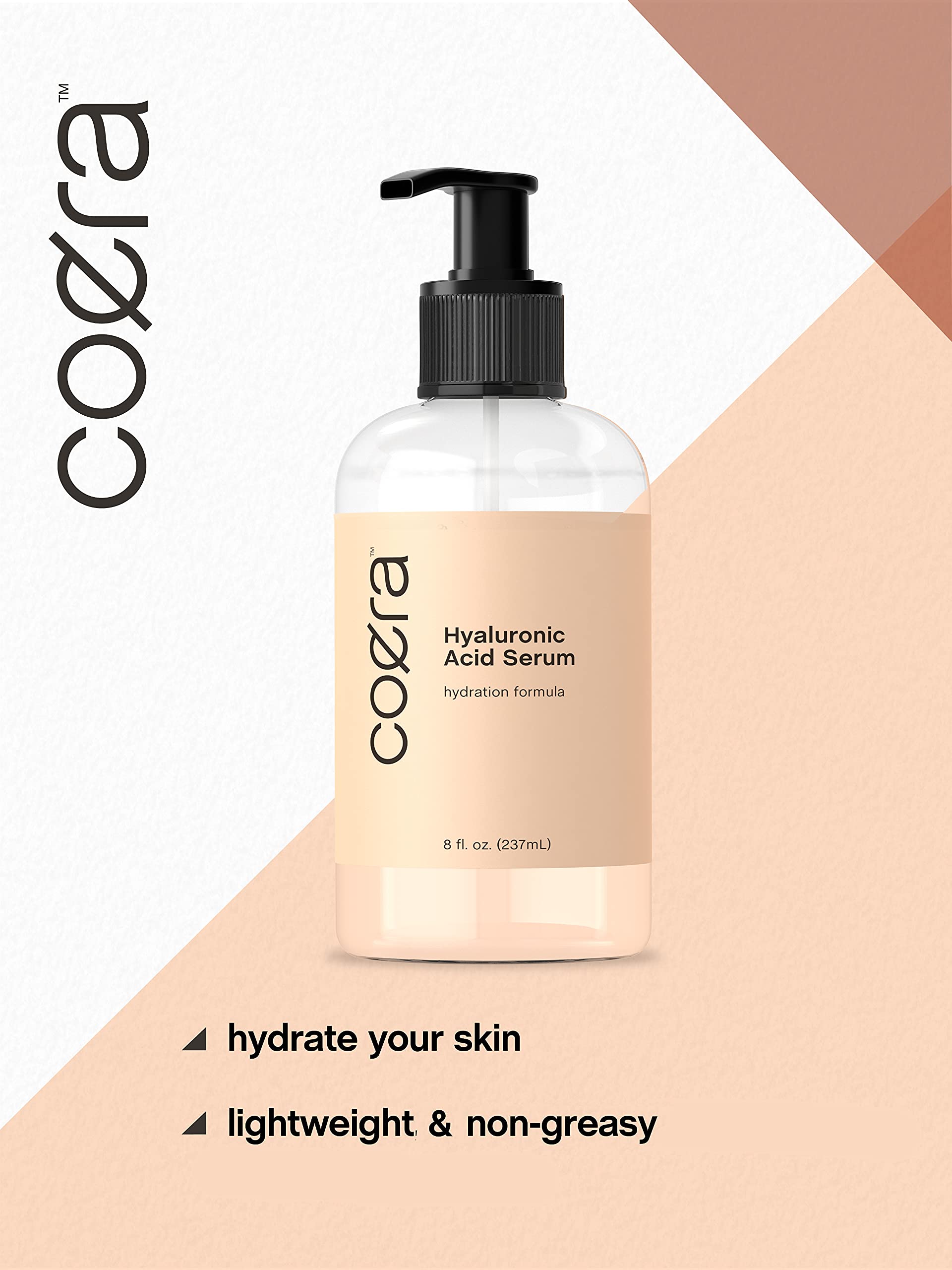 Coera serum texture on skin highlighting lightweight absorption benefit