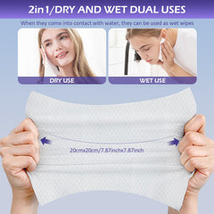 cokoness towel in hand showing 7.9x7.9 inch size and portability