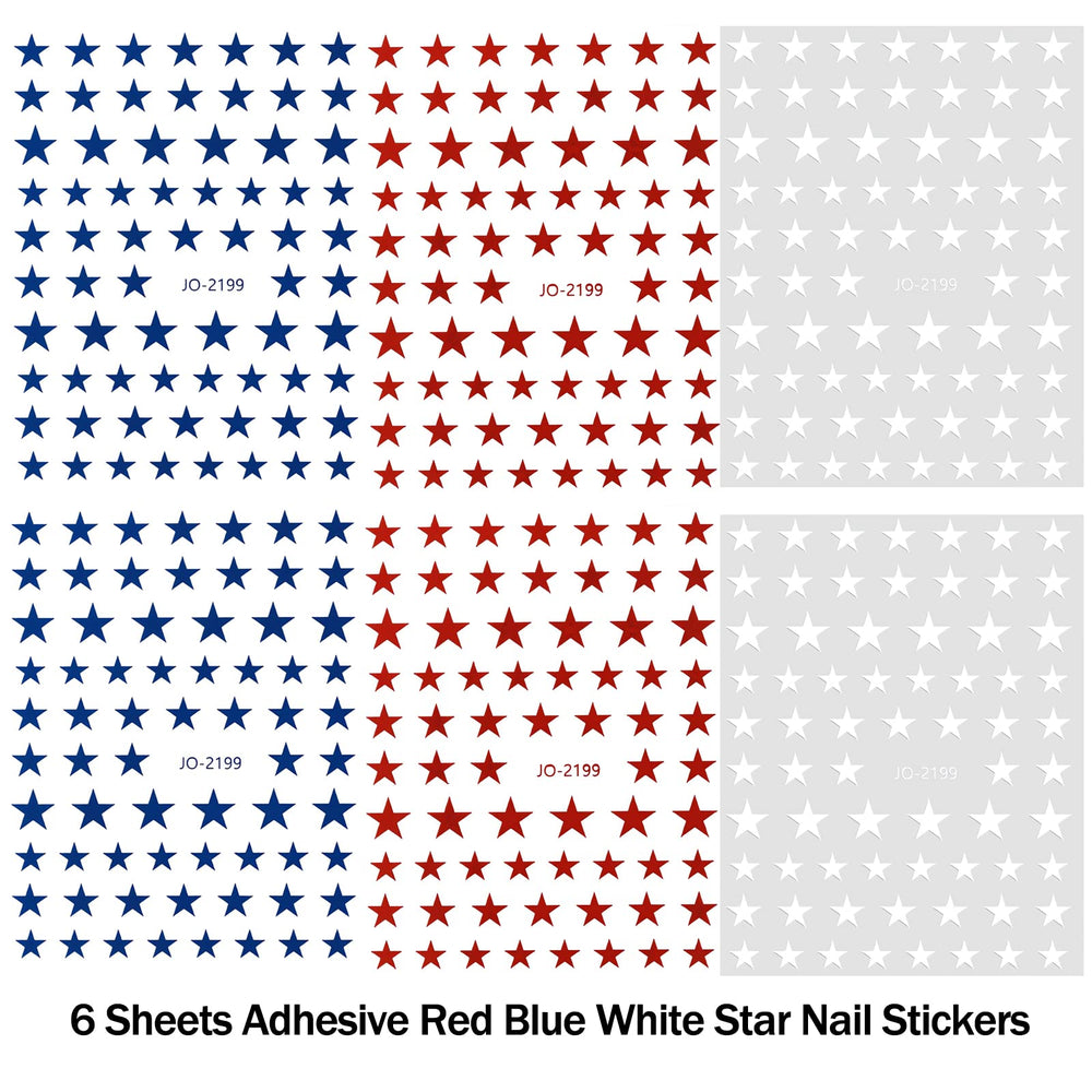 COKSDUPID close-up of a single sheet with mixed star sizes, allows precise nail customization