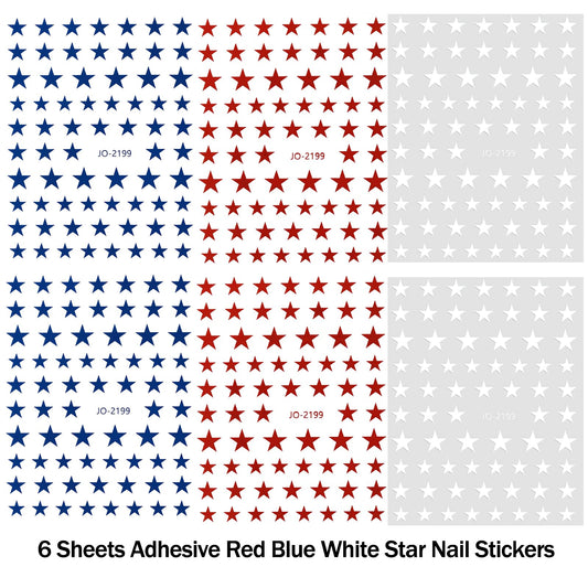 COKSDUPID close-up of a single sheet with mixed star sizes, allows precise nail customization