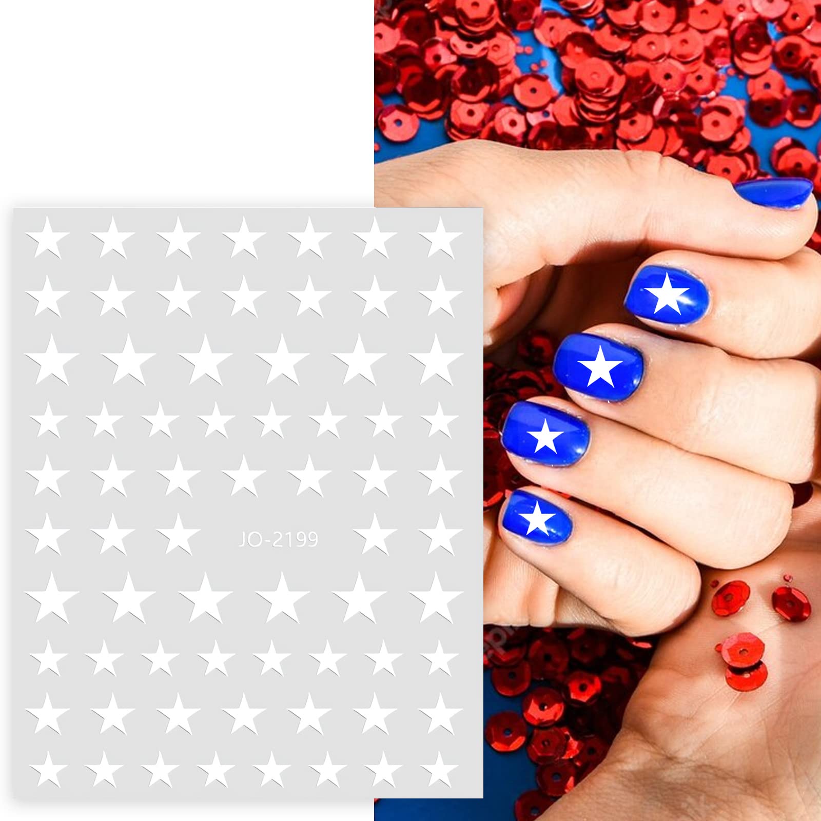 COKSDUPID size comparison with ruler, shows multiple star sizes for different nail lengths