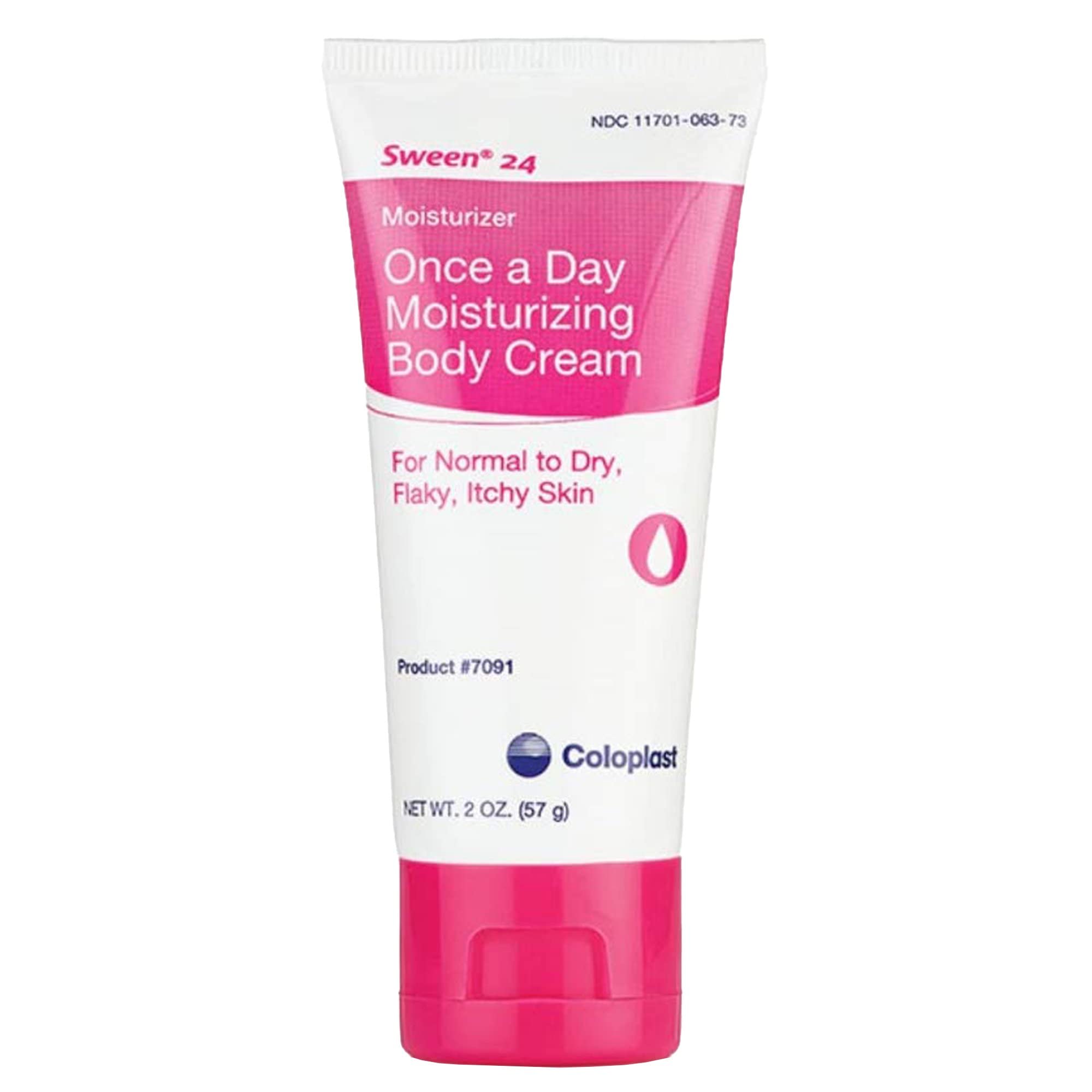 Coloplast Sween Cream 2oz tube front view showing label and portable benefit