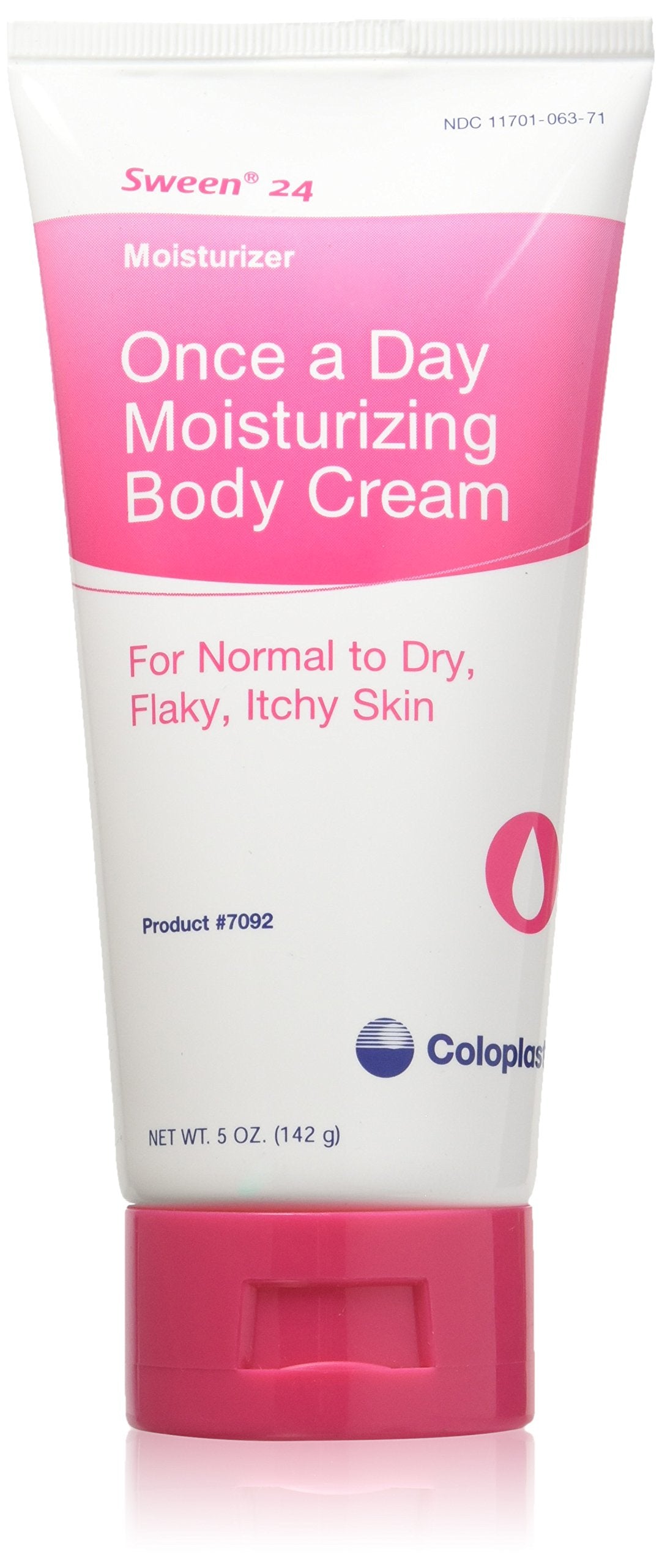 Coloplast Sween 24 front packaging shows 5 oz bottle and unscented label, clear benefit