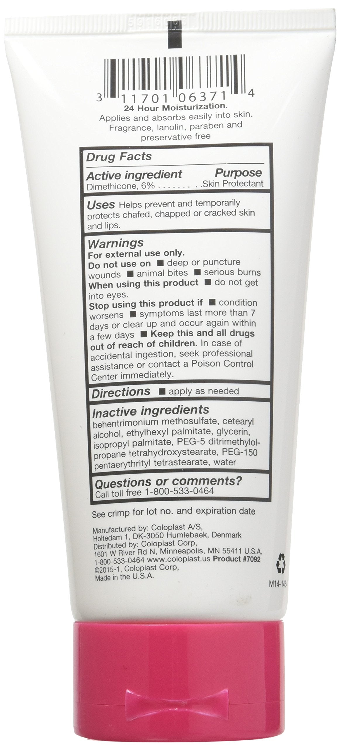 Coloplast Sween 24 pump dispenses cream on hand, demonstrating gentle moisturizing protection