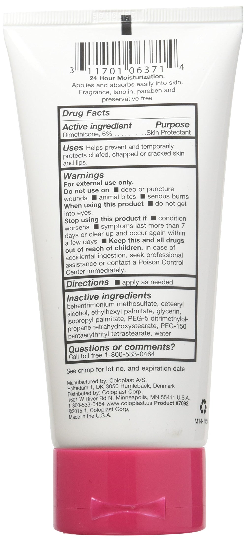 Coloplast Sween 24 pump dispenses cream on hand, demonstrating gentle moisturizing protection